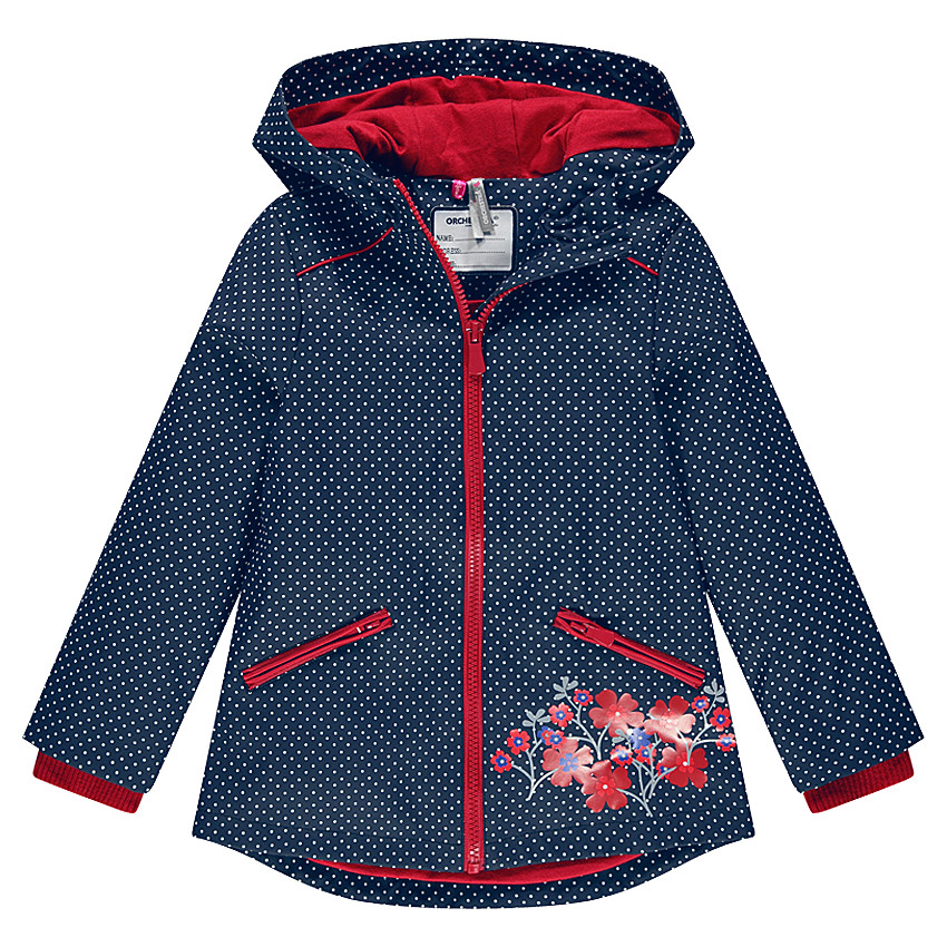 Coupe-vent à pois imperméable à capuche doublée jersey 