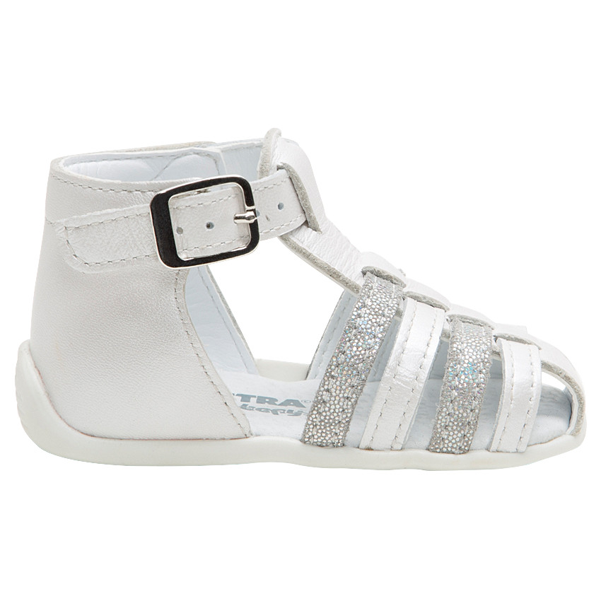 Nu-pieds en cuir avec brides irisées  