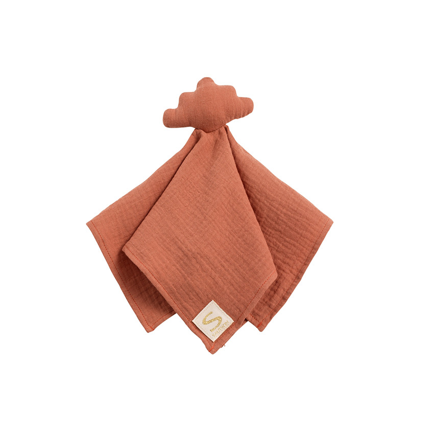Gigoteuse ouatinée en gaze 0-6M TOG 2 + doudou mouchoir terracotta 