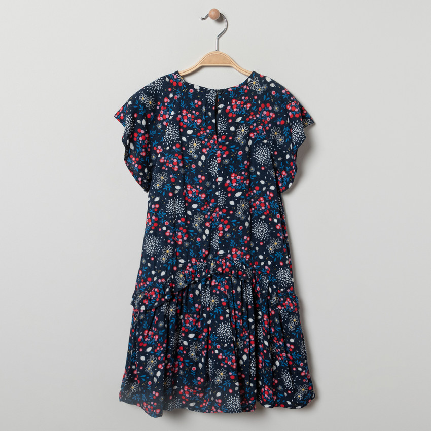 Robe manches courtes à imprimé floral pour enfant fille 