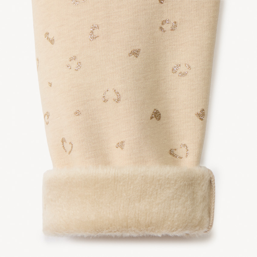 Legging imprimé pailleté et doublé sherpa pour fille 