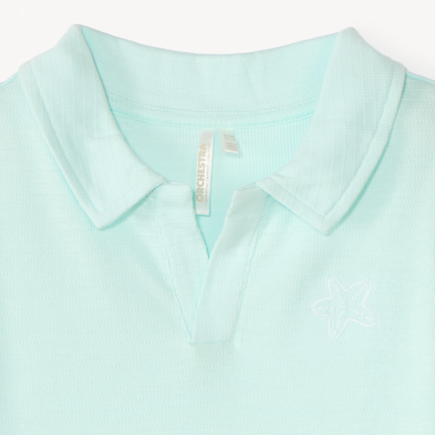 Polo manches courtes en jacquard avec broderie étoile de mer pour bébé garçon 