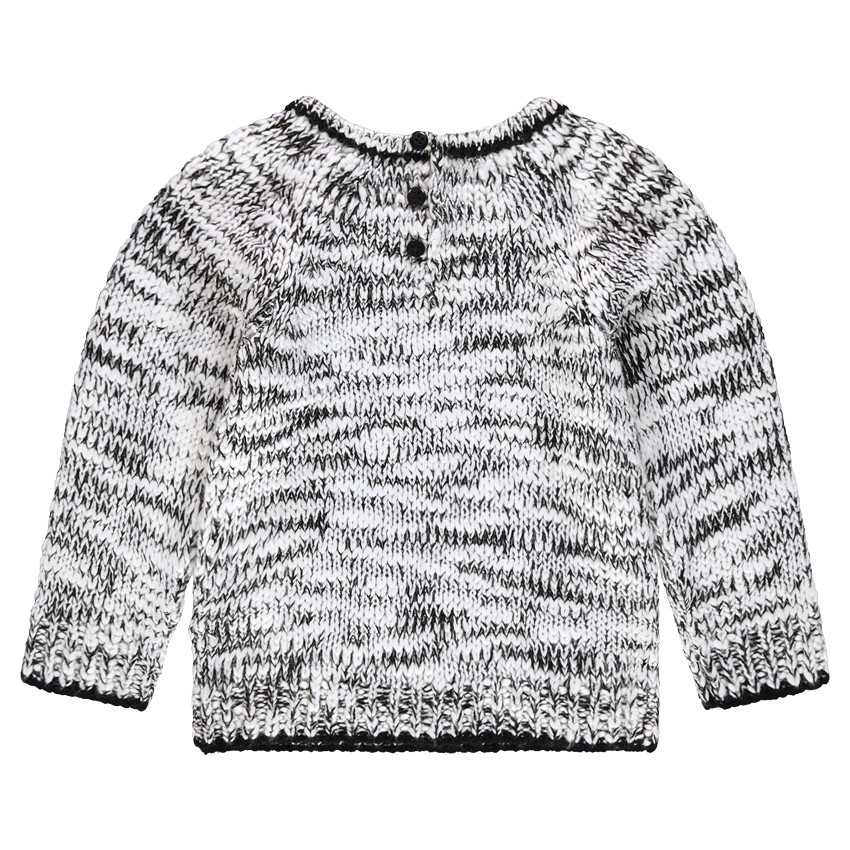 Pull en maille mélangée à motif ethnique et franges 