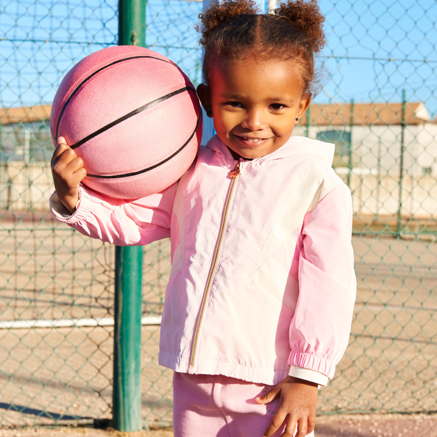Coupe-vent à capuche effet color block pour bébé fille 