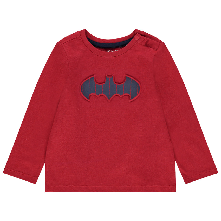 T-shirt manches longues à logo Batman brodé 