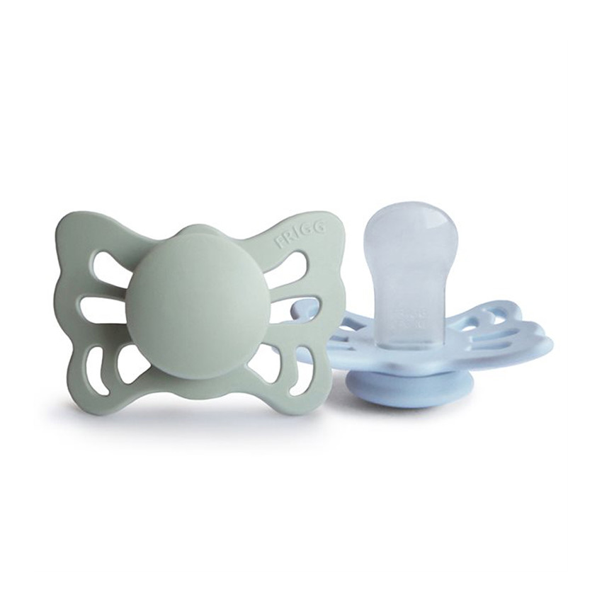 Lot de 2 sucettes silicone T1 Butterfly sage/powder blue 