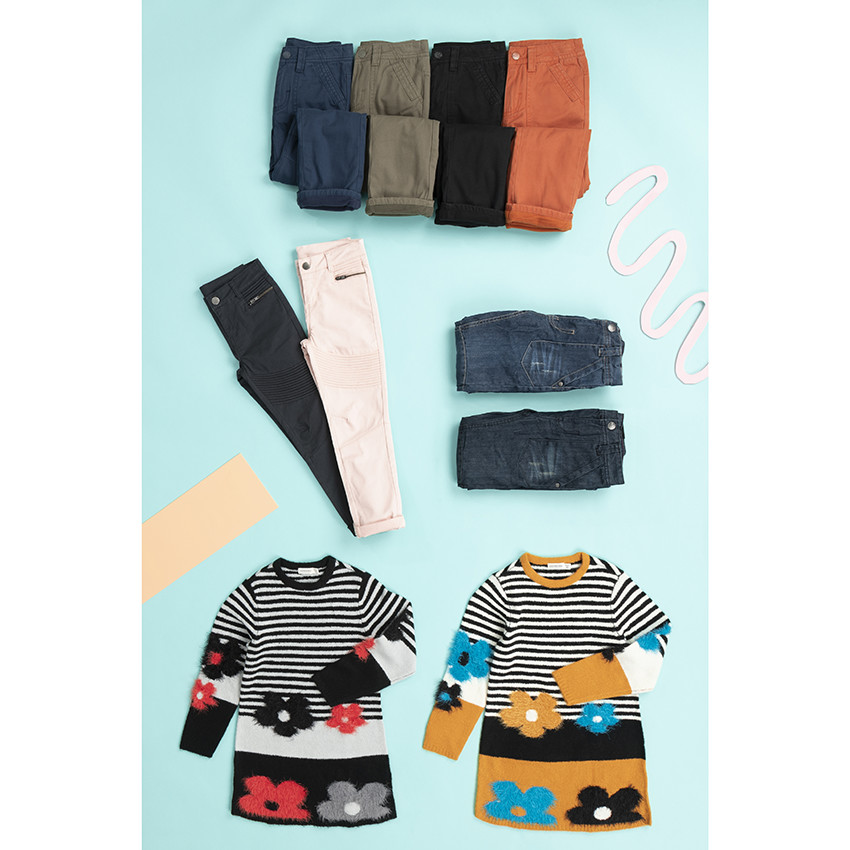 Pantalon droit en twill doublé polaire pour enfant garçon 