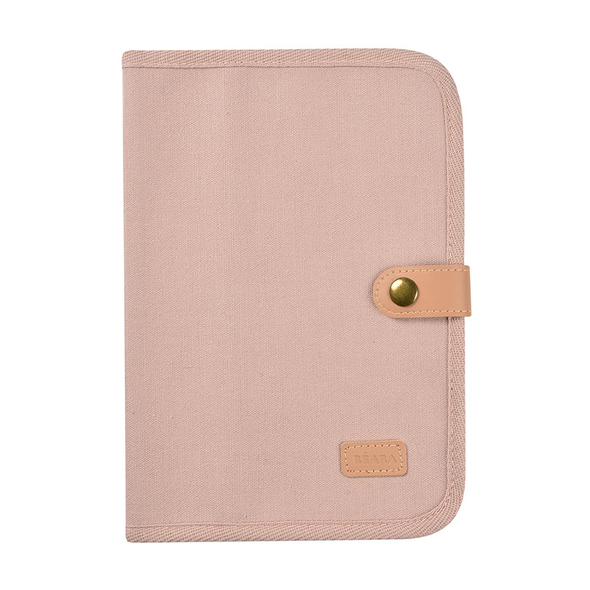 Protège carnet de santé Canvas rose poudré