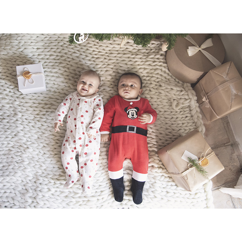 Dors-bien de Noël en velours pour bébé fille 