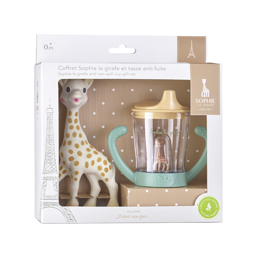 Coffret Sophie la girafe et sa tasse anti-fuite 