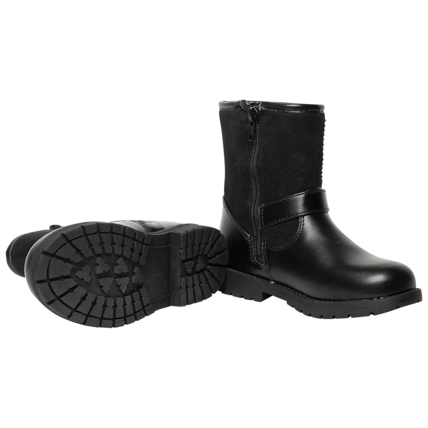 Bottines noires à strass et boucle fantaisie pour fille 