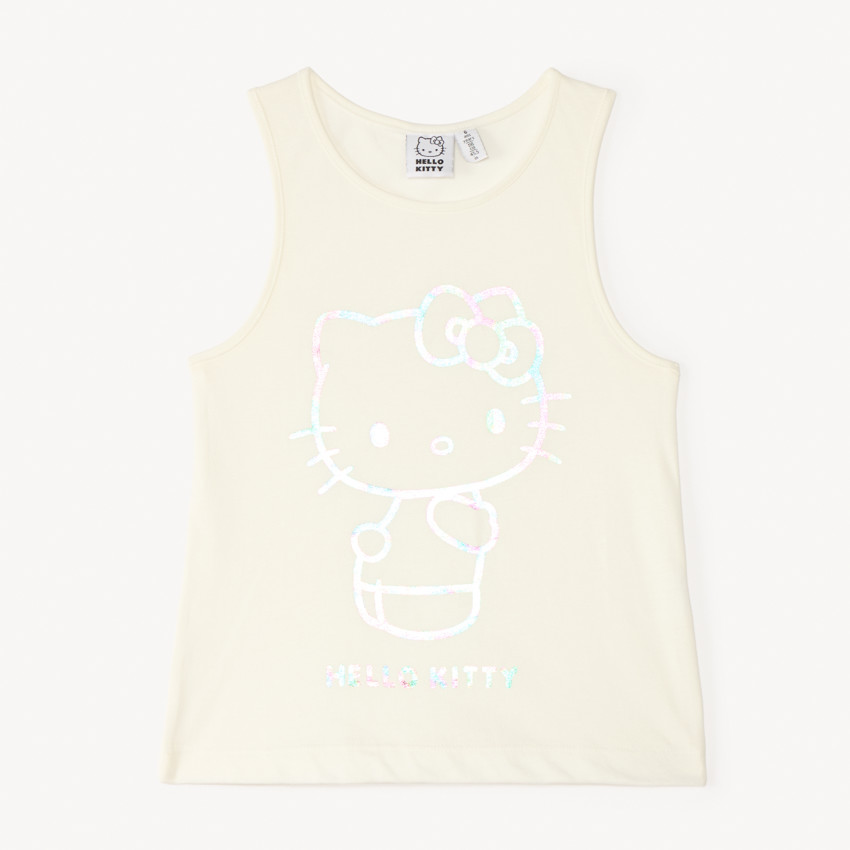 Débardeur uni print Hello Kitty iridescent pour fille 