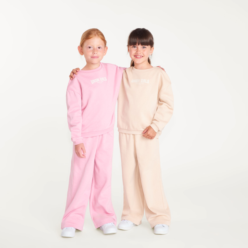 Lot de 2 ensembles de jogging fille avec sweat et pantalon large 