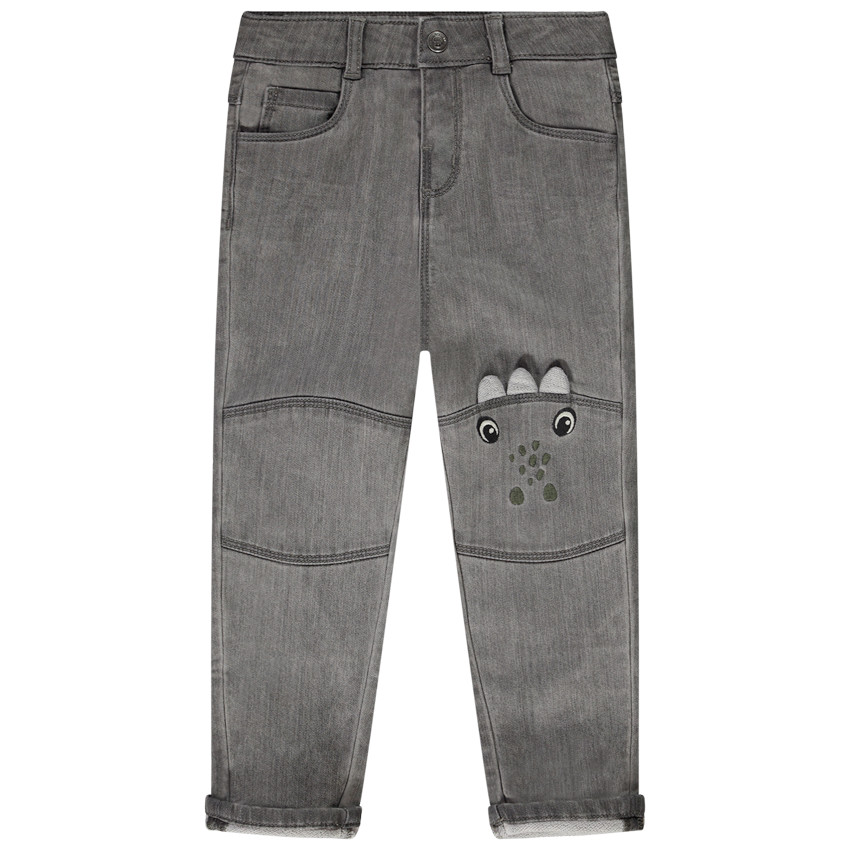 Jean droit ludique dinosaure pour bébé garçon 
