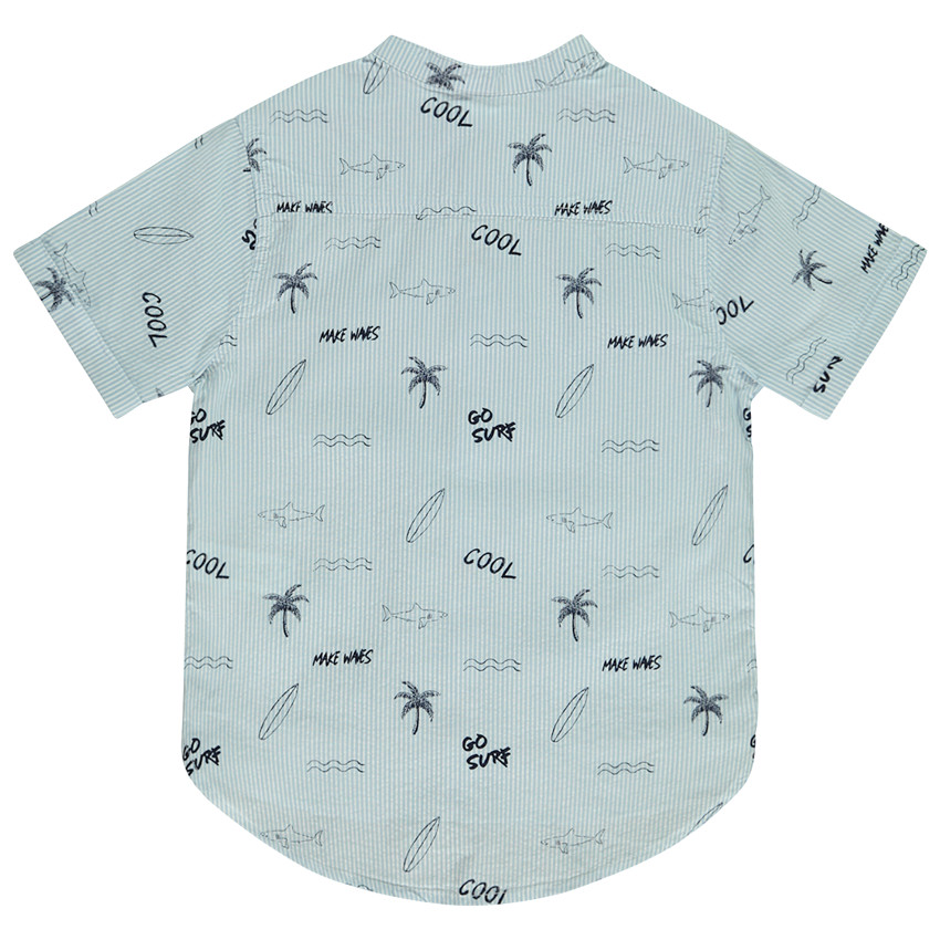 Chemise manches courtes rayée et imprimé fantaisie pour garçon 
