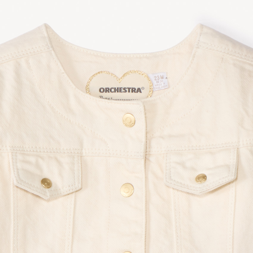 Veste en jean pressionnée pour bébé fille 