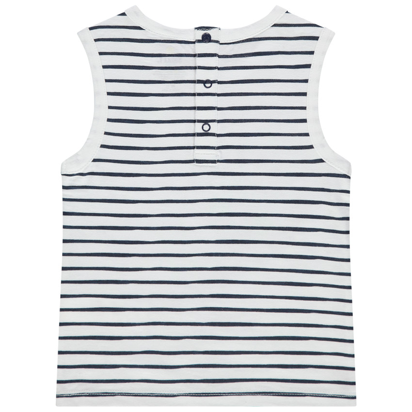 Débardeur en coton à rayures et print Smiley Baby 