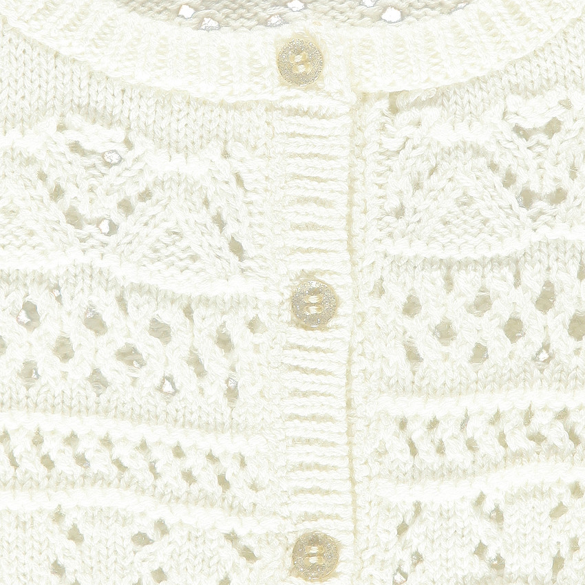 Junior - Gilet court en tricot maille ajourée 