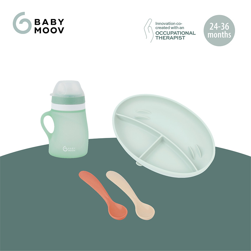 Coffret repas en silicone GROW'ISY 24-36 mois - Pastel 