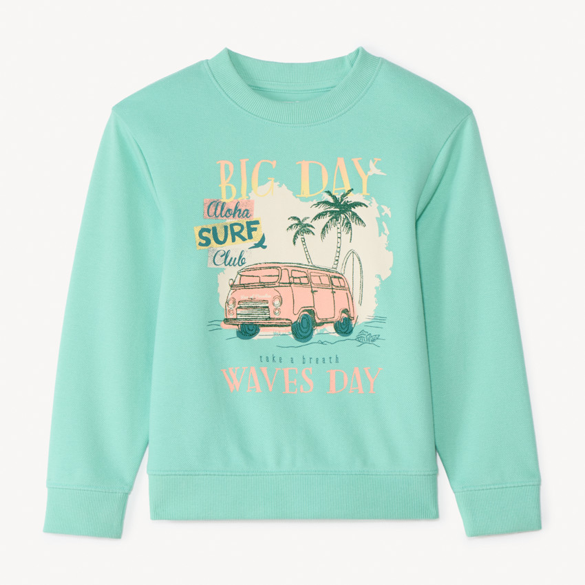 Sweat en piqué à print fantaisie pour garçon