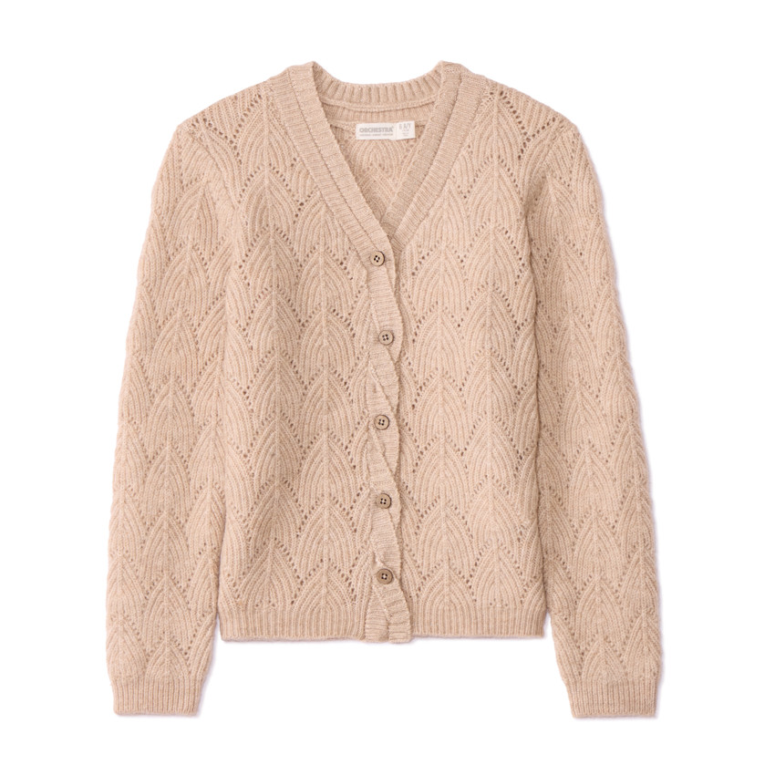 Gilet en tricot fantaisie avec ouverture en torsade pour fille