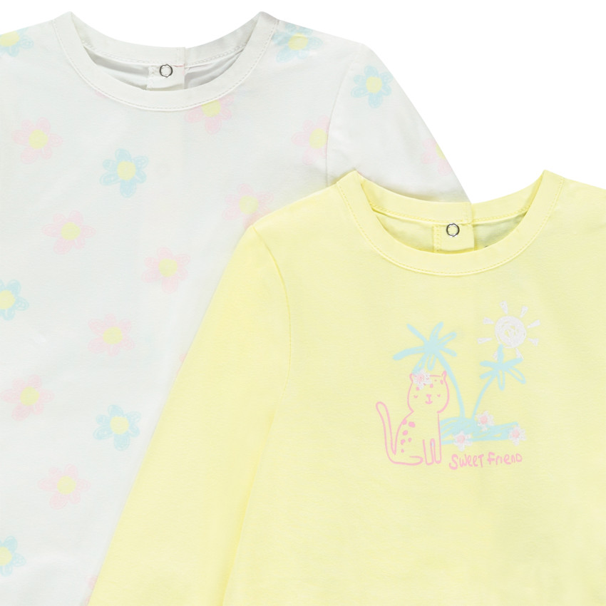 Lot de 4 dors-bien fantaisie en jersey pour bébé fille 