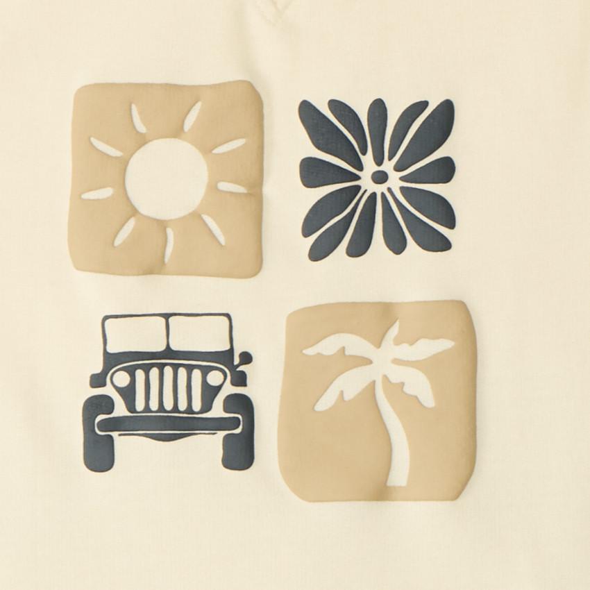 Ensemble court sweat + bermuda imprimé fantaisie pour garçon  