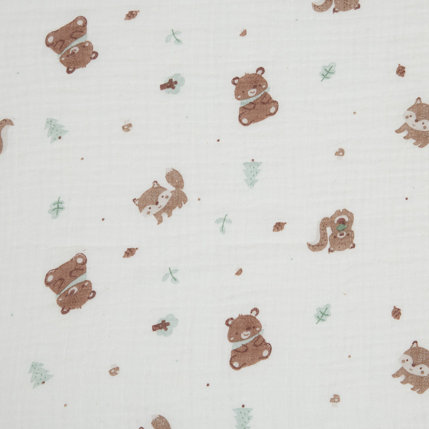 Lot de 3 langes en gaze de coton Roi des Forêts 