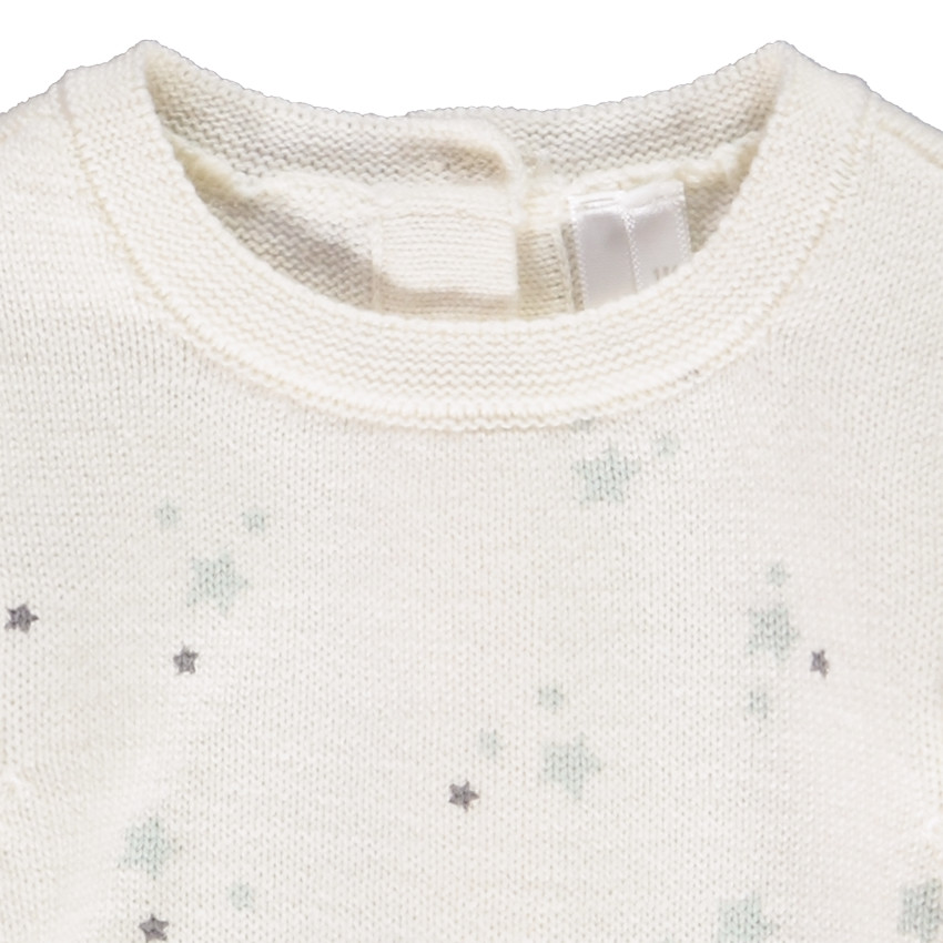 Robe en tricot à manches longues imprimé étoiles pour bébé fille 
