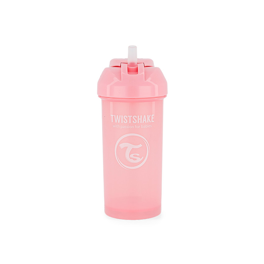 Tasse à paille 360 ml 6+ mois - Rose Pastel  