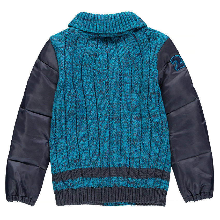 Gilet en maille bi-matière col châle 