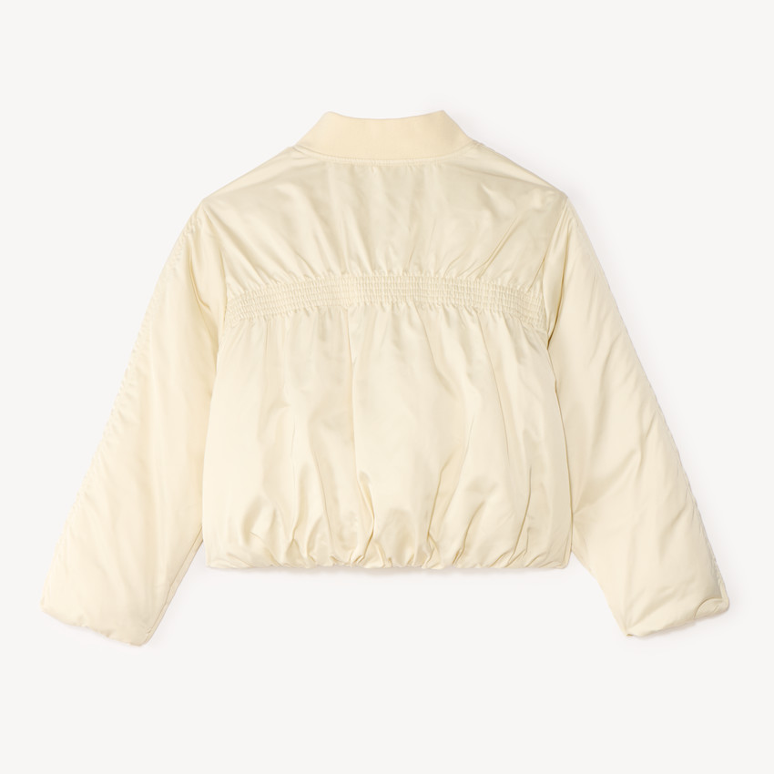 Veste bomber fille en toile avec broderie fleurie 