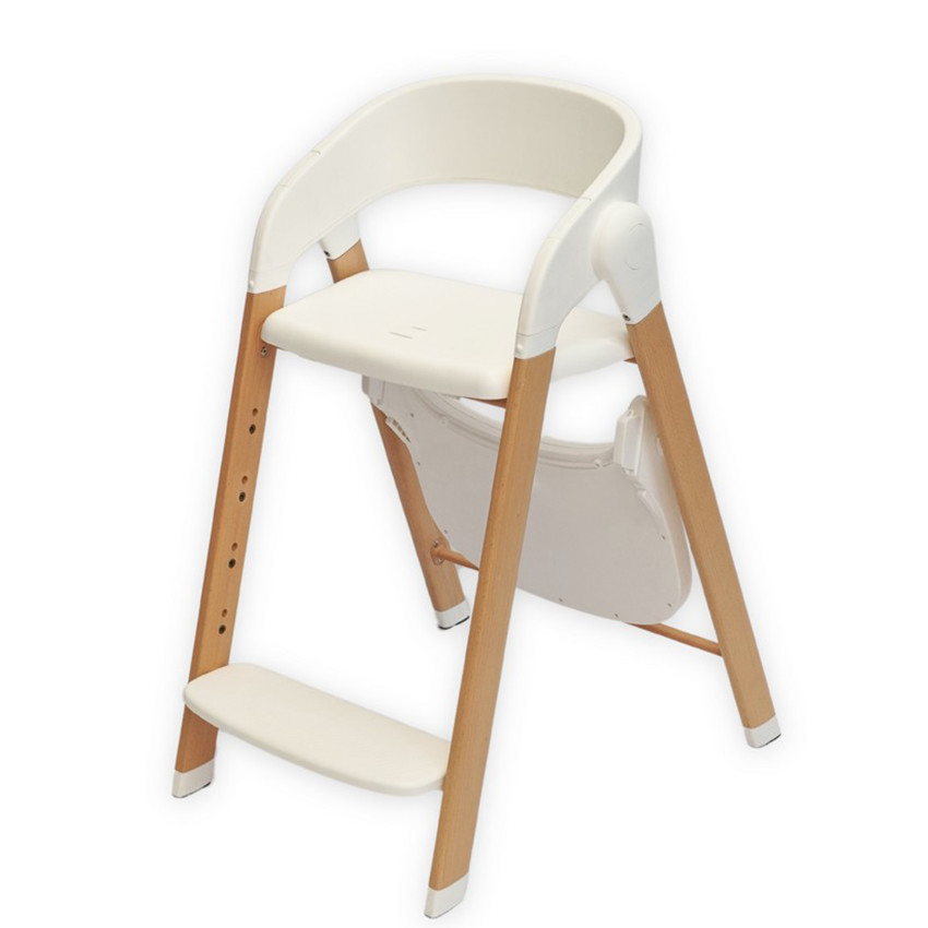 Chaise haute Grow With Me évolutive pliable Bois/Blanc - Blanc (Bo Jungle) - Image 7