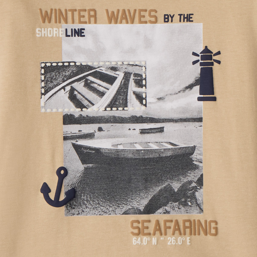 T-shirt manches longues photoprint canot pour garçon 