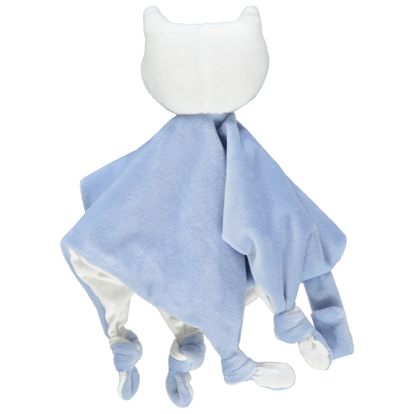 Doudou plat chat à détails brodés 