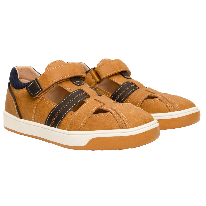 Sandales effet cuir velcro pour garçon 