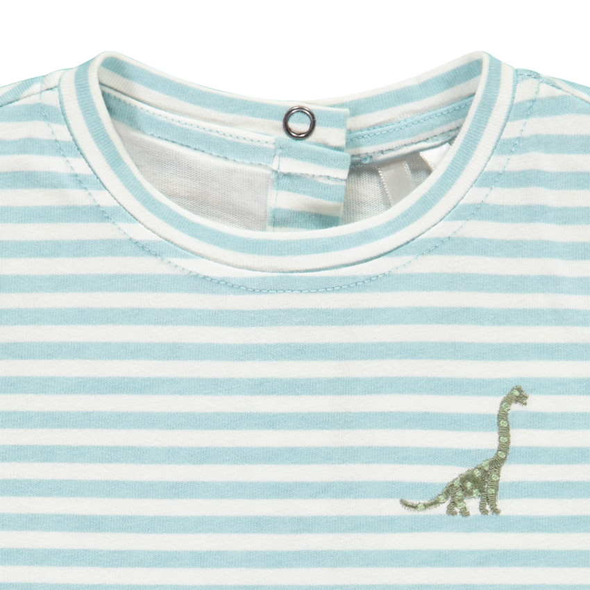 Ensemble 2 pièces avec salopette et t-shirt rayé pour bébé garçon 