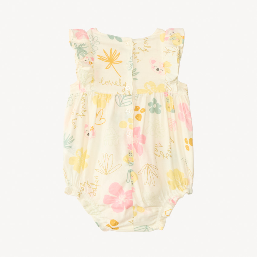 Combinaison courte imprimée koala + bandeau noué pour bébé fille 