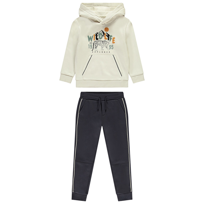 Ensemble jogging molleton motif Wild Life pour garçon