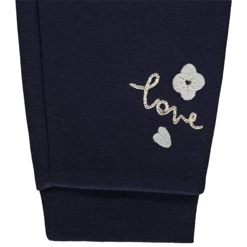 Jogging doublé velours et brodé Love pour bébé fille 