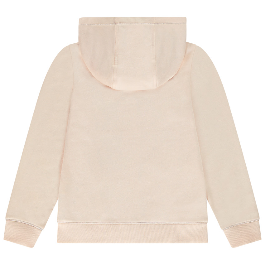 Gilet à capuche uni en molleton gratté pour fille 