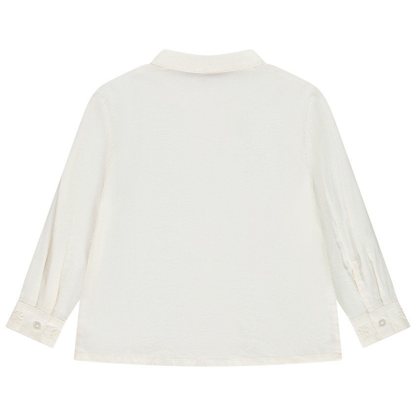 Chemise manches longues à col brodé pour fille 