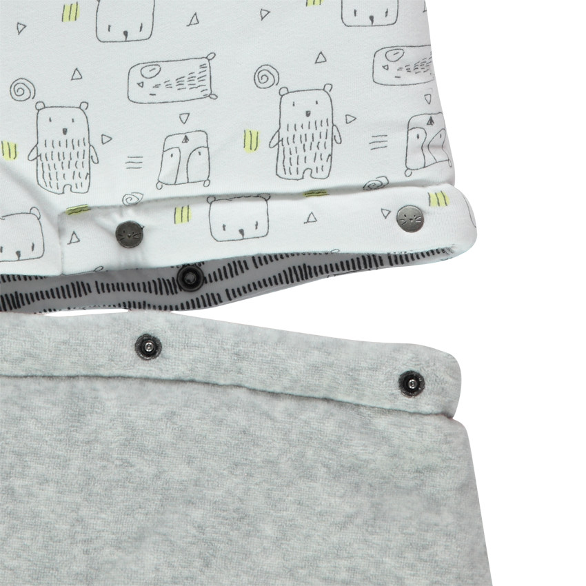 Nid d'ange en velours et jersey avec bas amovible 