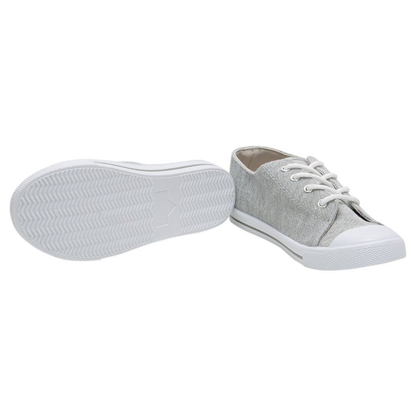 Baskets basses brillantes en toile à lacets élastiqués du 28 au 38 