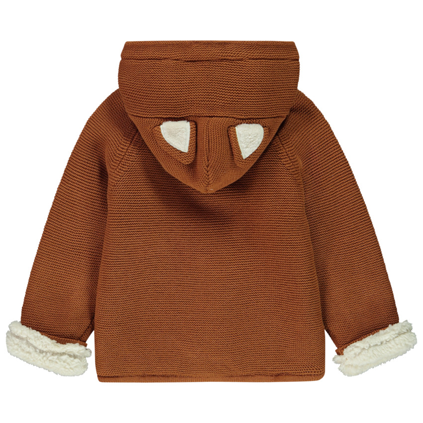 Gilet en tricot avec capuche ludique et doublure pour bébé garçon 