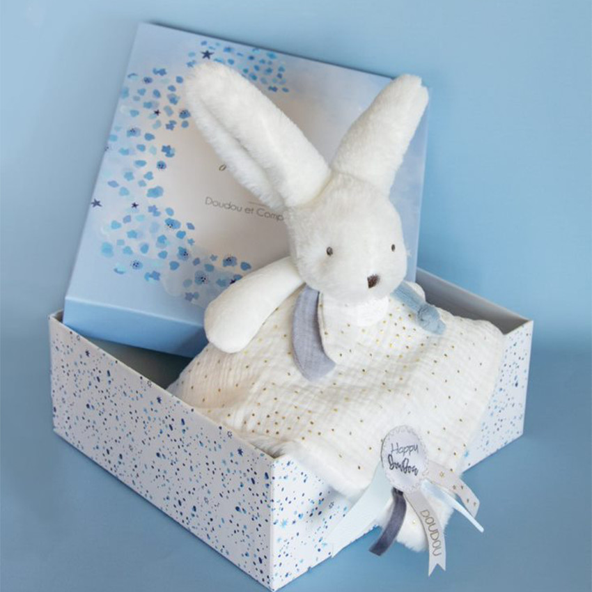 Doudou pompon blanc Happy Glossy - Blanc (Doudou Et Compagnie) - Image 3