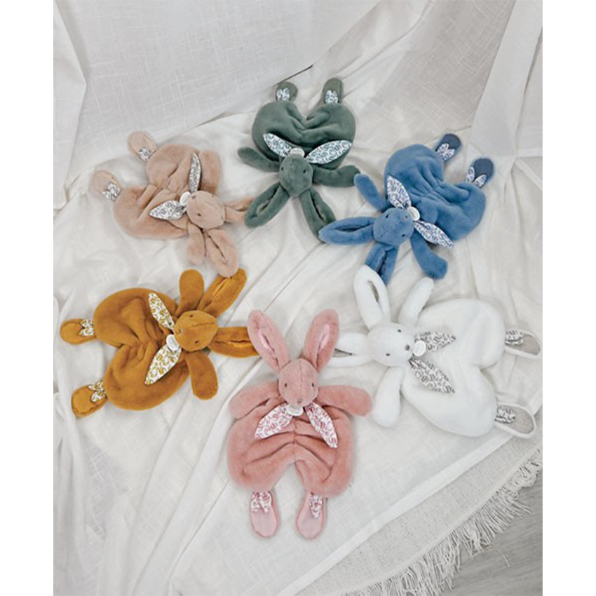 Doudou Lapin plat 29cm Rose poudré  