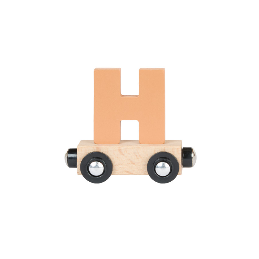 Lettre "H" wagon en bois - marron 