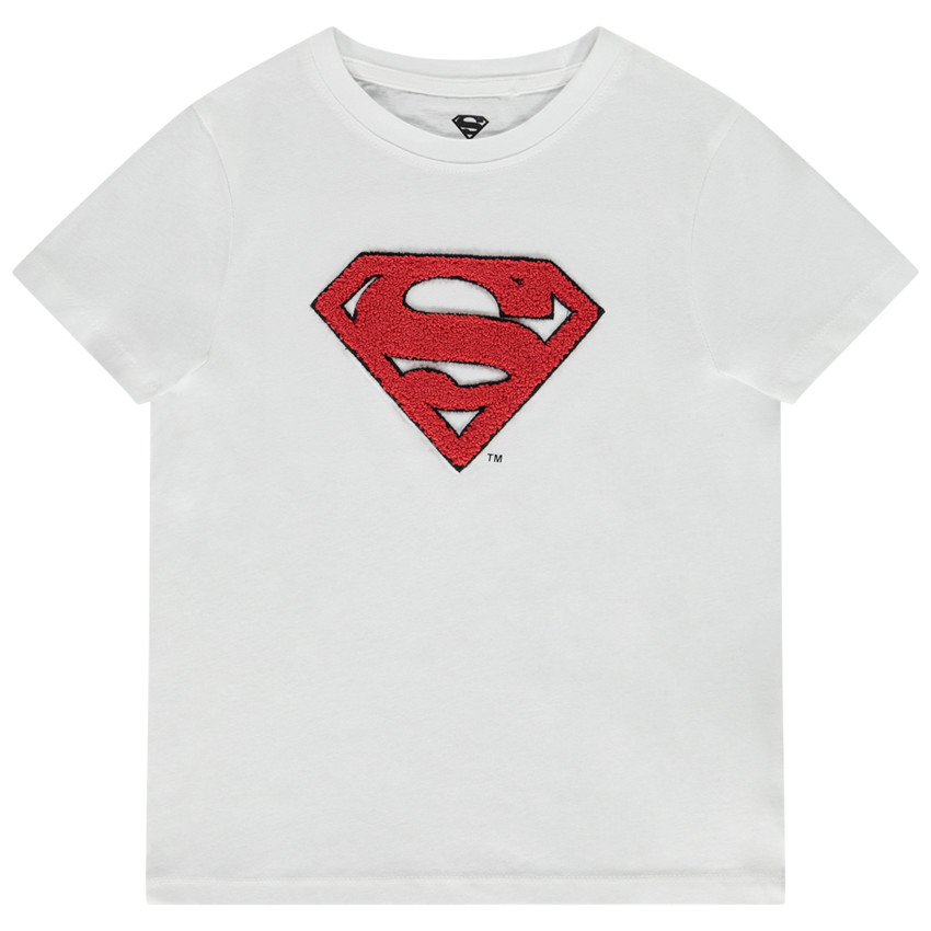 T-shirt manches courtes patch bouclettes Superman Warner pour garçon 
