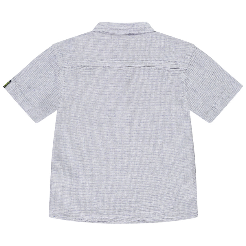 Chemise manches courtes en toile uni pour garçon  